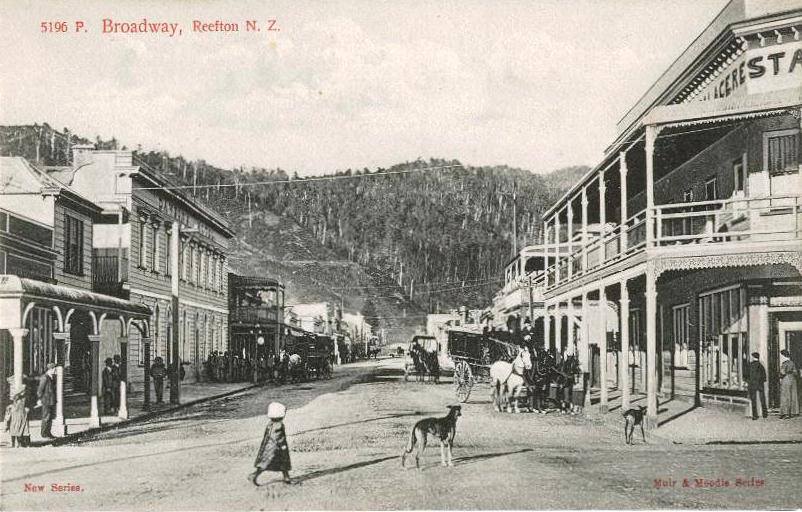 Historic Broadway in Reefton, New Zealand