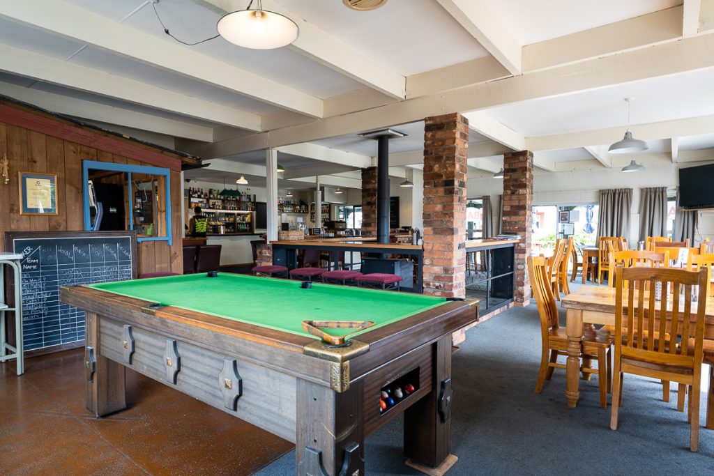 Pool table at Dawsons' Hotel Reefton